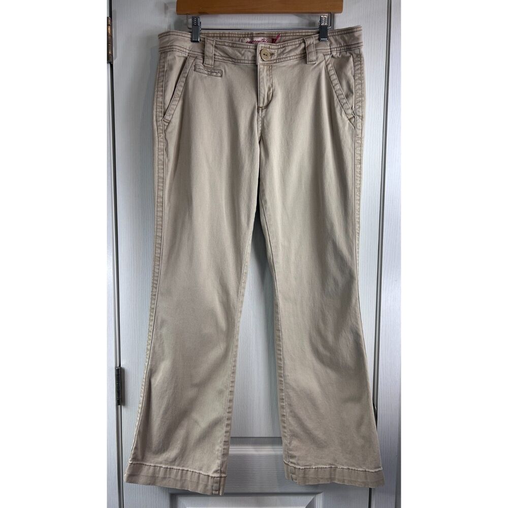 Aeropostale Women's Hailey Skinny Flare Pants Khaki Tan Beige Size 11 / 12 Reg